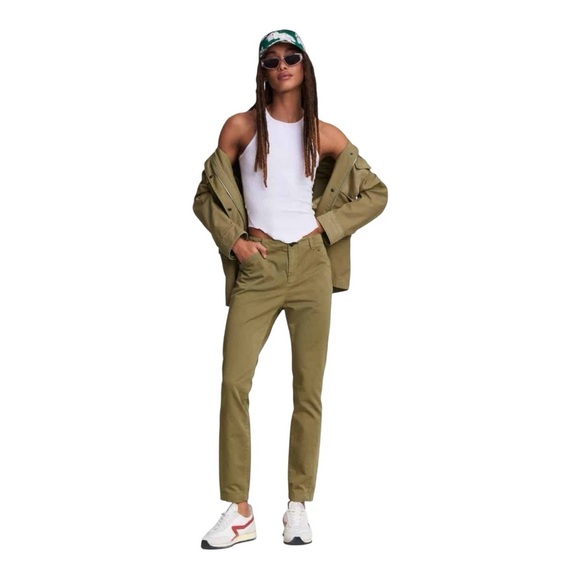 RAG & BONE FIELD CHINO Green Moss, size 30 NWOT High rise ankle length - Picture 1 of 12